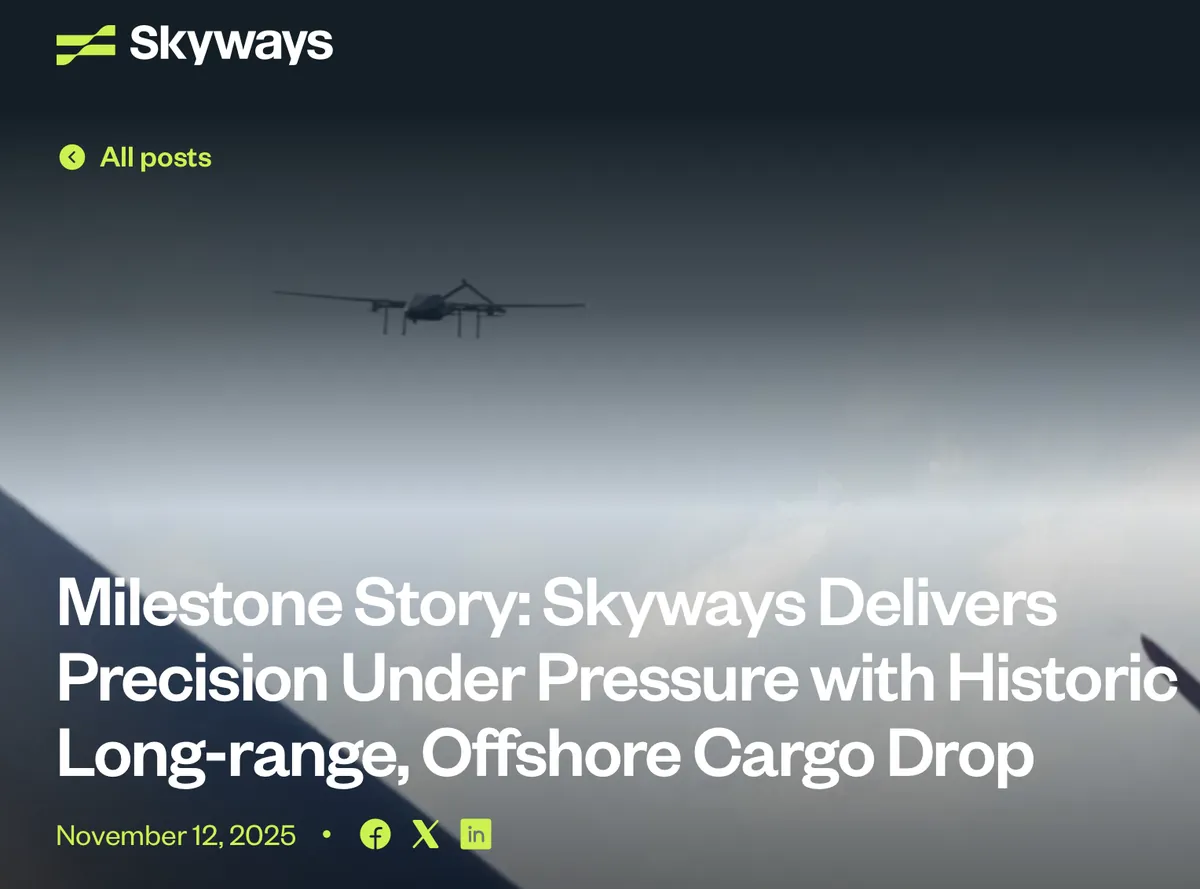 Skyways Logistics aircraft in flight